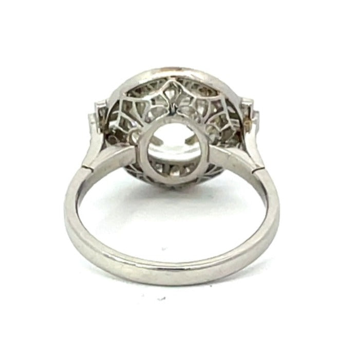 Back view of 3.80ct Old European Cut Diamond Engagement Ring