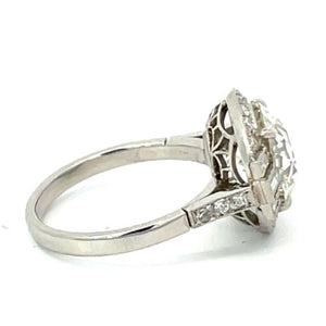 Side view of 3.80ct Old European Cut Diamond Engagement Ring