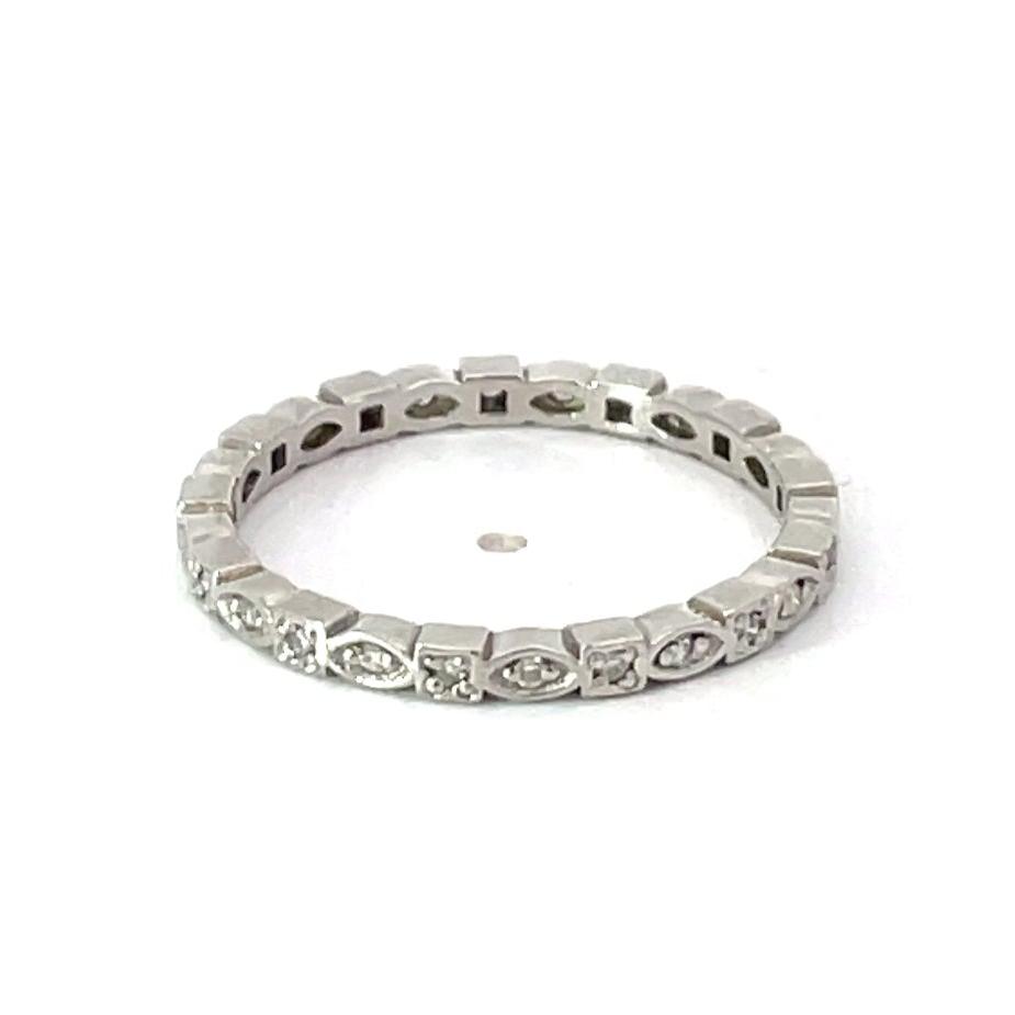 0.15ct Round Brilliant Cut Diamond Eternity Band Ring, Platinum