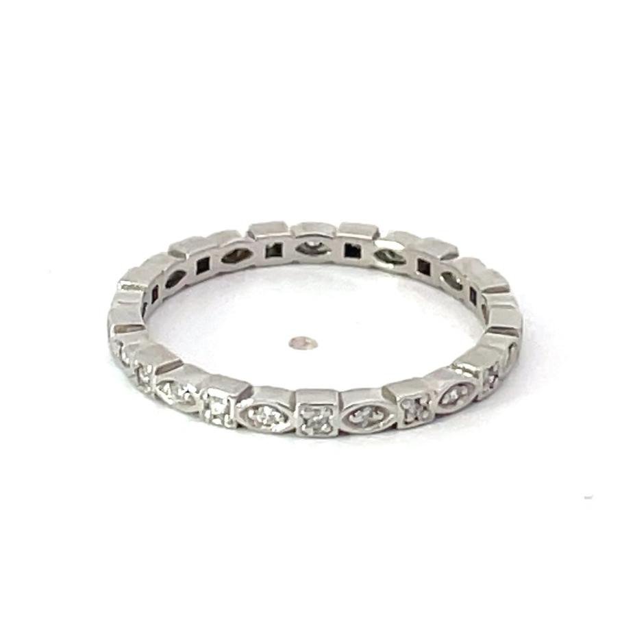 0.15ct Round Brilliant Cut Diamond Eternity Band Ring, Platinum