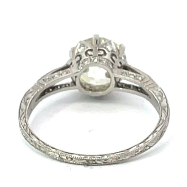 Back view of 2.50ct Old European Cut Diamond Engagement Ring, Platinum