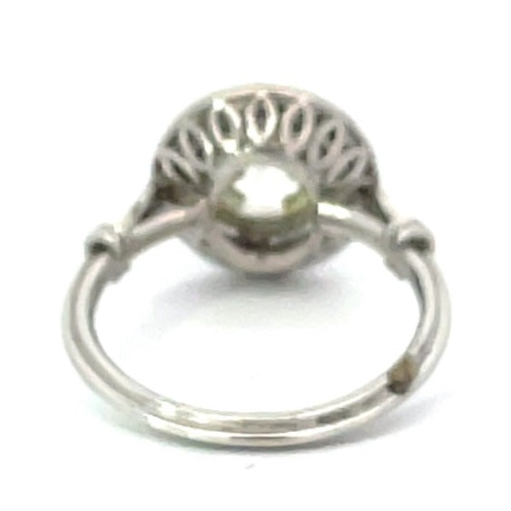 Back view of 2.25ct Old European Cut Diamond Engagement Ring, VS1 Clarity, Diamond Halo, Platinum