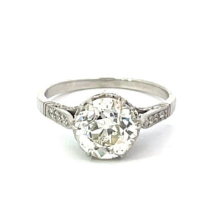 Front view of 2.26ct Old European Cut Diamond Engagement Ring, Platinum