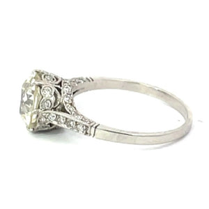 Side view of 2.26ct Old European Cut Diamond Engagement Ring, Platinum