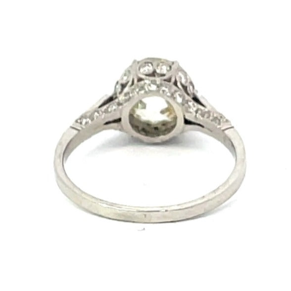 Back view of 2.26ct Old European Cut Diamond Engagement Ring, Platinum