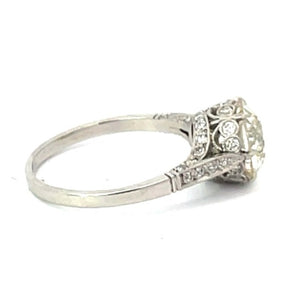 Side view of 2.26ct Old European Cut Diamond Engagement Ring, Platinum