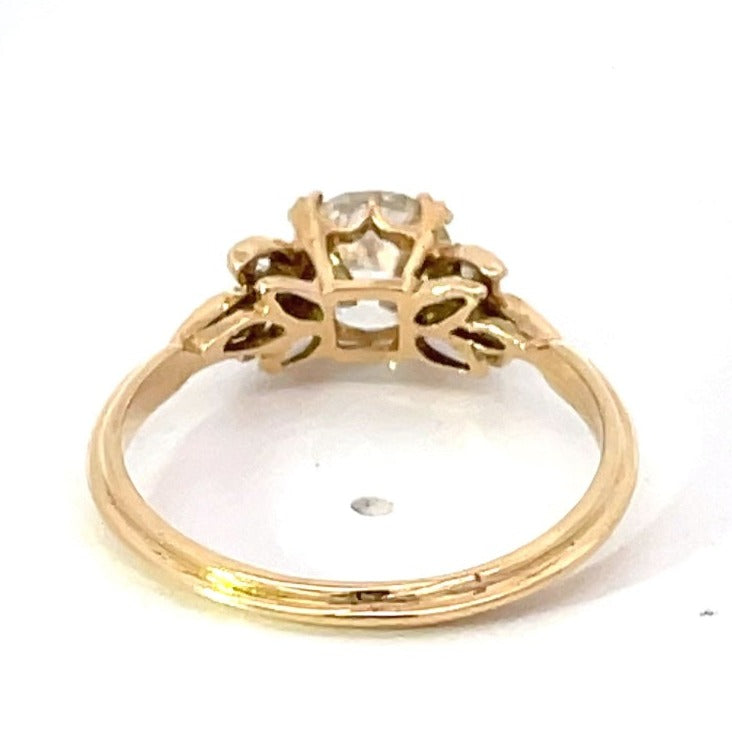 Back view of 1.16ct Old European Cut Diamond Engagement Ring, 18k Yellow Gold