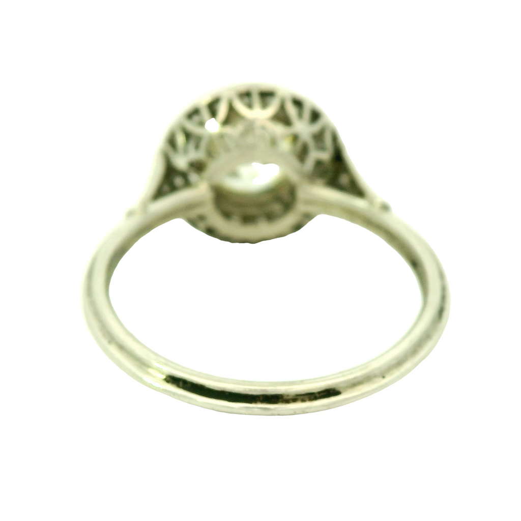 Back view of 1.00ct Old European Cut Diamond Engagement Ring