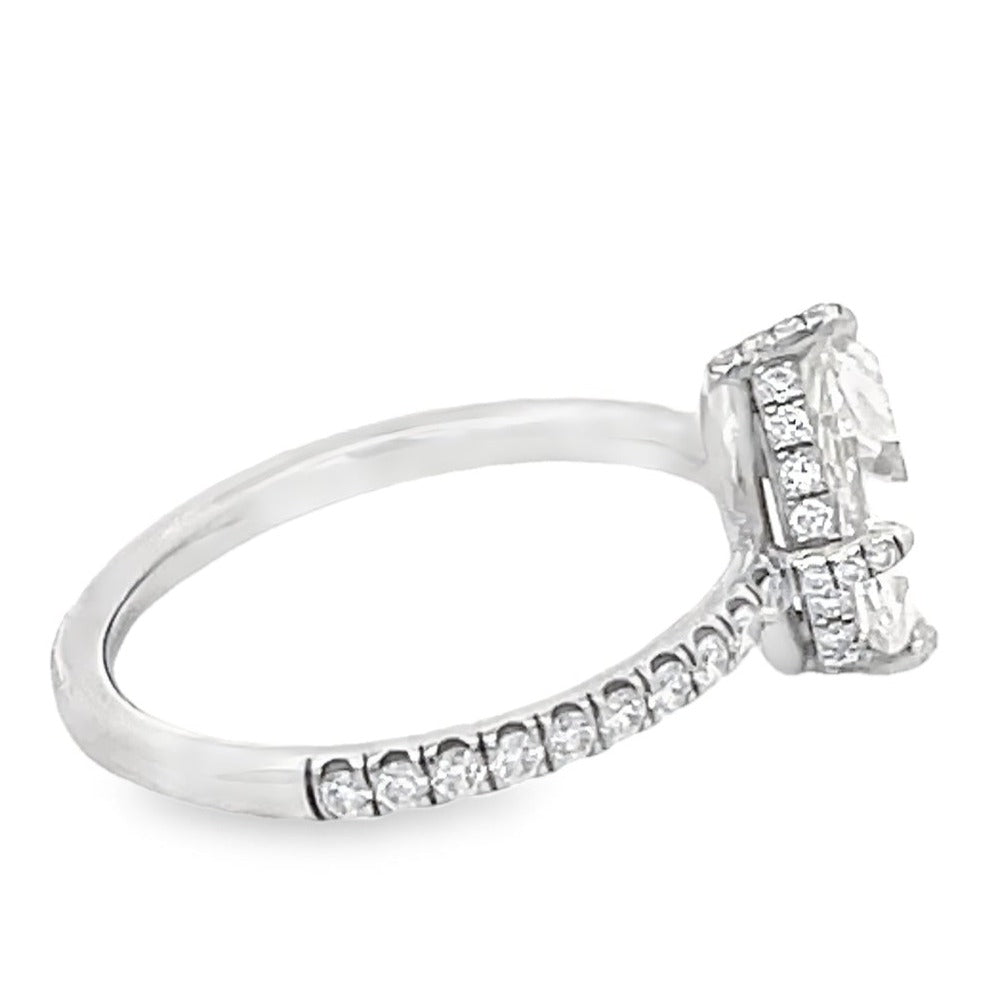 Side view of 1.55ct Rose Cut Diamond Engagement Ring, VS1 Clarity, Platinum