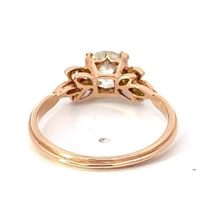 Back view of 1.18ct Old European Cut Diamond Engagement Ring, 18k Rose Gold