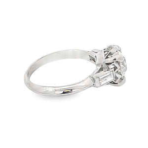 Side view of Vintage GIA 1.06ct Old European Cut Diamond Engagement Ring