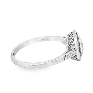 Side view of GIA 0.50ct Asscher Cut Diamond Engagement Ring, VS1 Clarity, Platinum