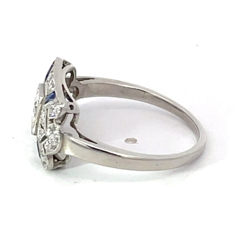 Side view of 0.25ct Old European Cut Diamond Engagement Ring, Platinum