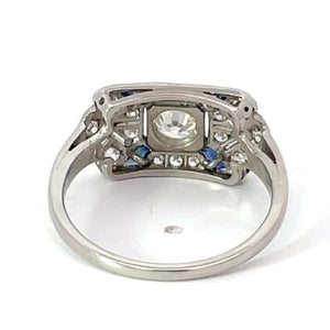 Back view of 0.25ct Old European Cut Diamond Engagement Ring, Platinum