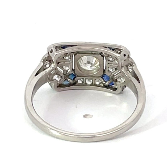 Front view of 0.25ct Old European Cut Diamond Engagement Ring, Platinum