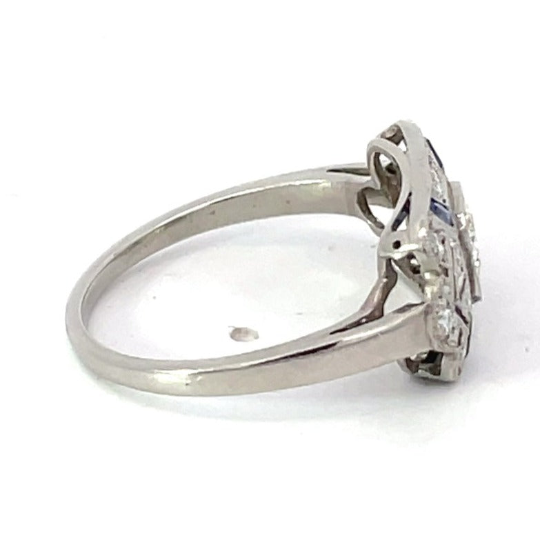 Side view of 0.25ct Old European Cut Diamond Engagement Ring, Platinum