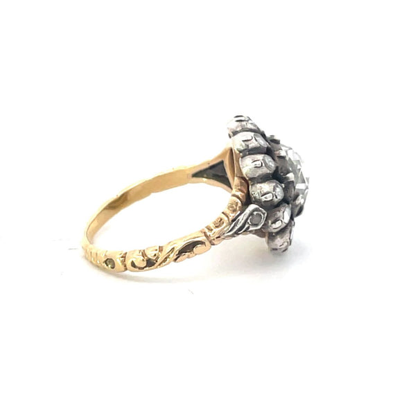Dresden Ring, Antique Georgian Diamond Engagement Ring, Circa 1800