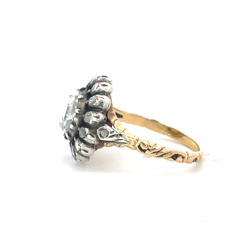 Dresden Ring, Antique Georgian Diamond Engagement Ring, Circa 1800