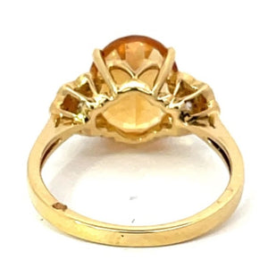 Back view of 2.97ct Oval Cut Natural Citrine Cocktail Ring, 18k Yellow Gold