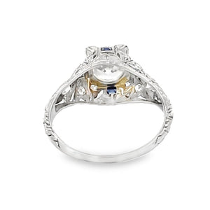 Back view of Antique 1.20ct Old European Cut Diamond Engagement Ring