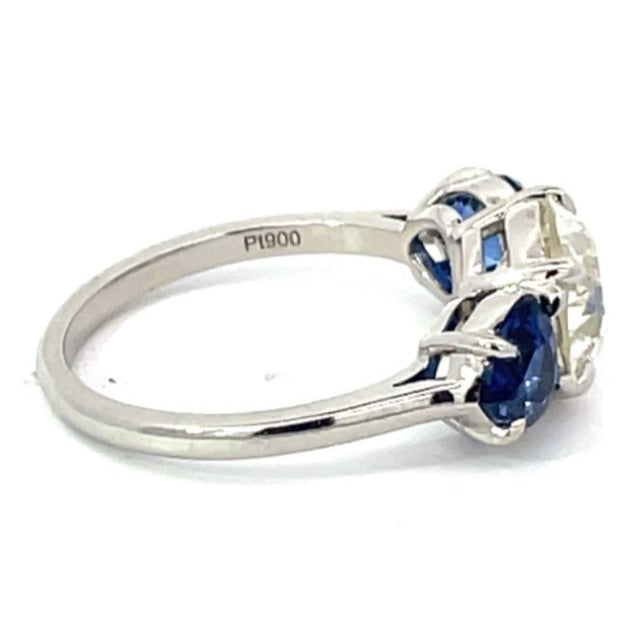 Side view of 2.03ct Old European Cut Diamond Engagement Ring, Platinum