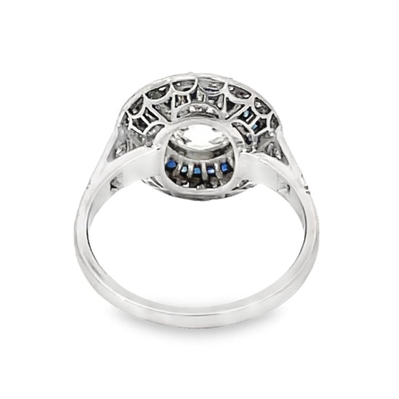 Front view of 1.30ct Old European Cut Antique Diamond Engagement Ring