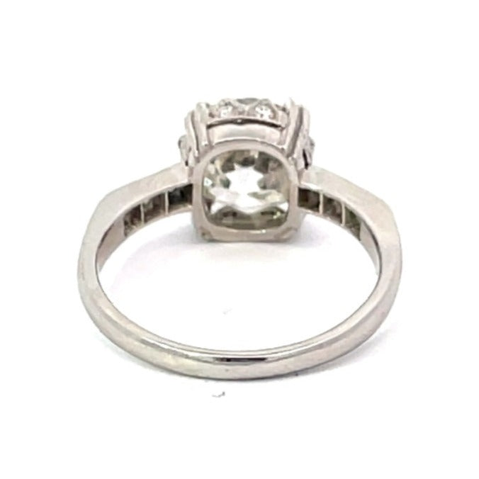 Back view of view of 2.27ct Old European Cut Diamond Engagement Ring, Platinum