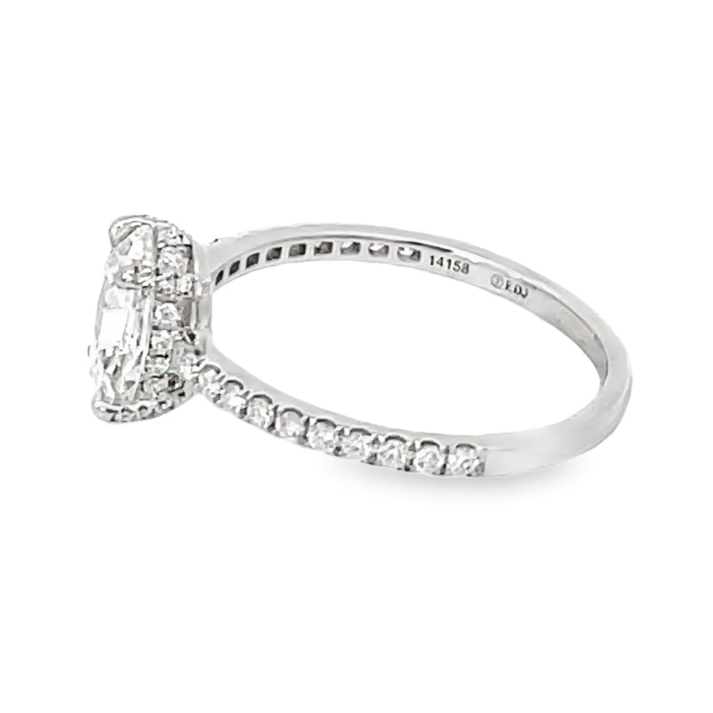 Side view of GIA 1.05ct Oval Rose Cut Diamond Engagement Ring
