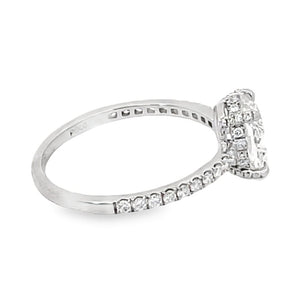 Side view of GIA 1.05ct Oval Rose Cut Diamond Engagement Ring