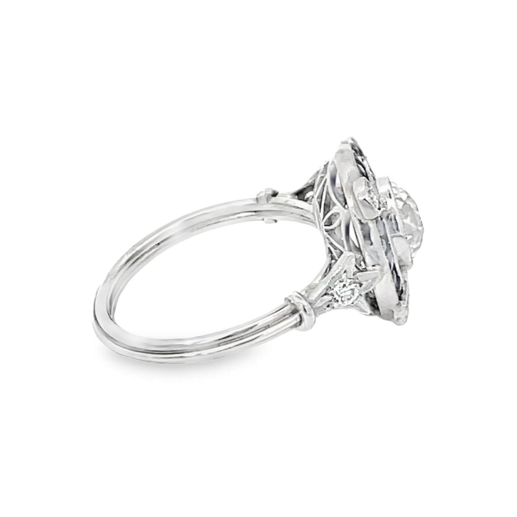 Side view of 1.31ct Old European Cut Diamond Engagement Ring