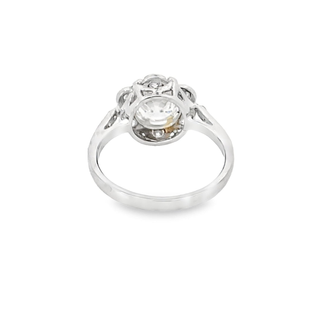 Back view of 1.45ct Old European Cut Diamond Engagement Ring