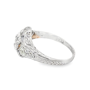 Side view of Antique 1.22ct Old European Cut Diamond Engagement Ring