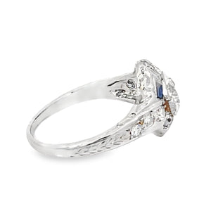 Side view of Antique 1.22ct Old European Cut Diamond Engagement Ring