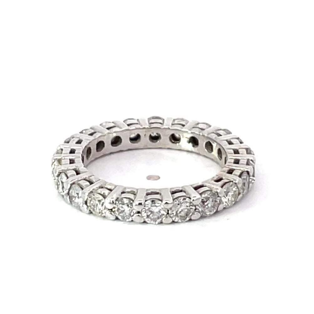 Vintage 1.76 Round Brilliant Cut Diamond Eternity Band Ring, White Gold