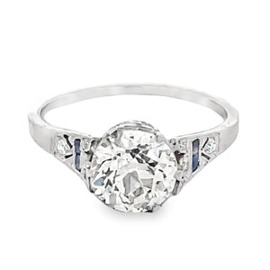 Front view of 1.60ct Old European Cut Diamond Engagement Ring, VS1 Clarity, Platinum