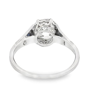 Back view of 1.60ct Old European Cut Diamond Engagement Ring, VS1 Clarity, Platinum