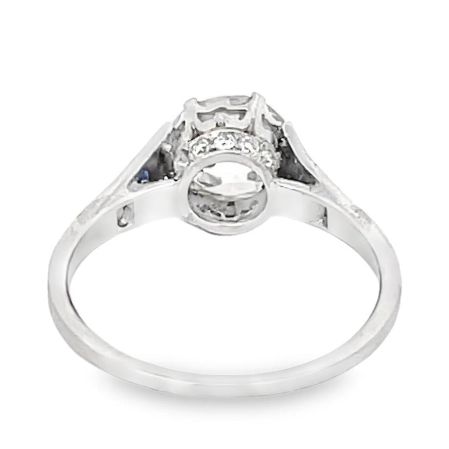 Back view of 1.60ct Old European Cut Diamond Engagement Ring, VS1 Clarity, Platinum