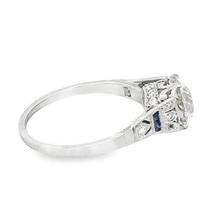 Side view of 1.60ct Old European Cut Diamond Engagement Ring, VS1 Clarity, Platinum