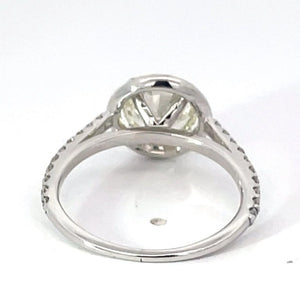 Back view of 1.44ct Diamond Engagement Ring, VS1 Clarity, Diamond Halo, Platinum