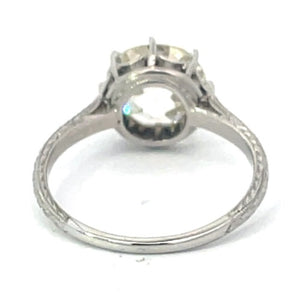 Back  view of Antique 3.29ct Old European Cut Diamond Engagement Ring