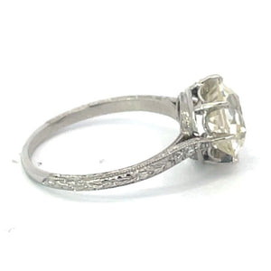 Side  view of Antique 3.29ct Old European Cut Diamond Engagement Ring