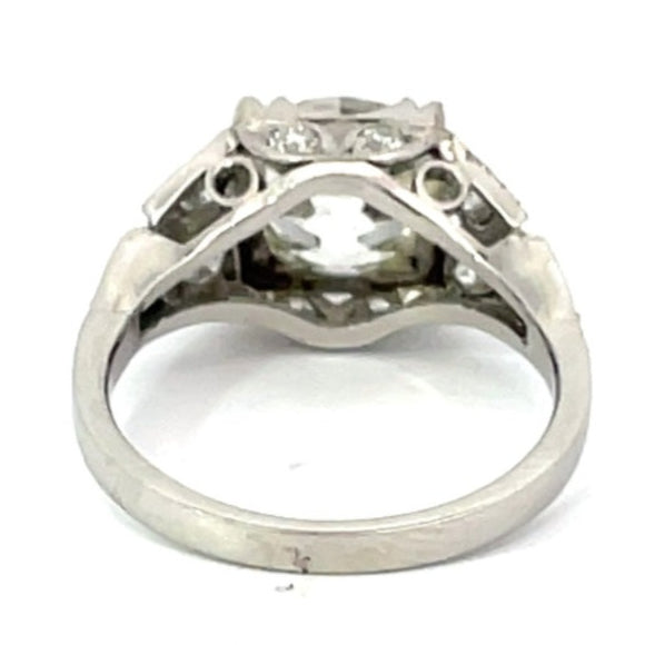 Front view of 2.67ct Old European Cut Diamond Engagement Ring, Platinum