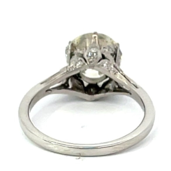 Back view of 2.88ct Old European Diamond Engagement Ring, VS1 Clarity, Platinum