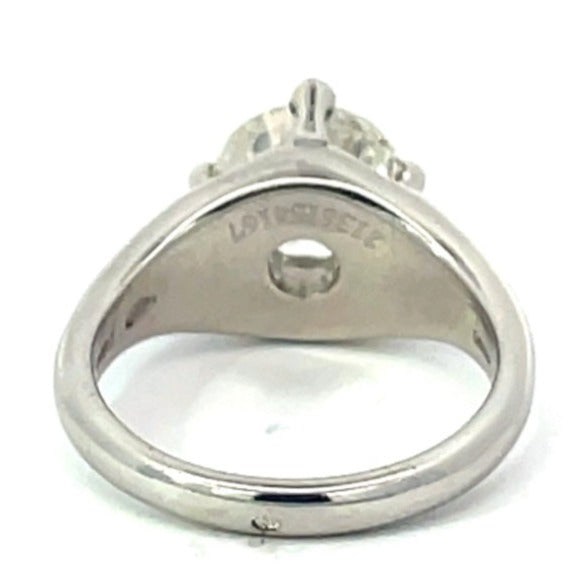 Back view of Vintage Bulgari GIA 2.50ct Old European Cut Diamond Engagement Ring, VS1 Clarity, Platinum
