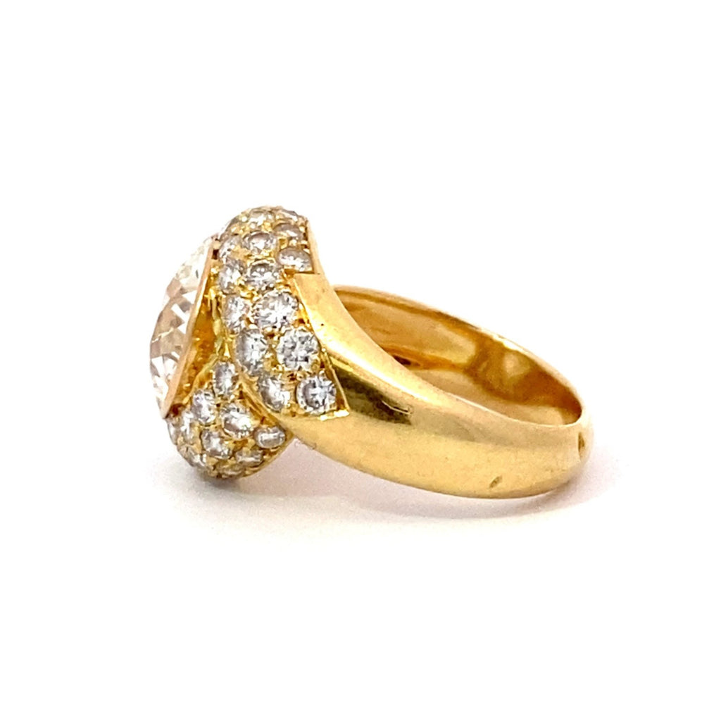 Side view of Old European Cut Diamond Engagement Ring Yellow Gold