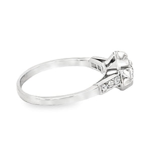 Side view of Antique 0.65ct Old European Cut Diamond Engagement Ring