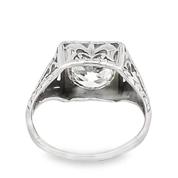 Front view of Antique 1.59ct Old European Cut Diamond Engagement Ring, Platinum