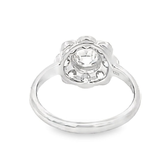 Front view of 0.60ct Old European Cut Diamond Cluster Ring