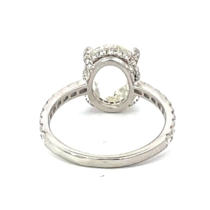 Back view of GIA 2.69ct Rose Cut Diamond Solitaire Ring, Platinum