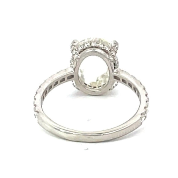 Front view of GIA 2.69ct Rose Cut Diamond Solitaire Ring, Platinum